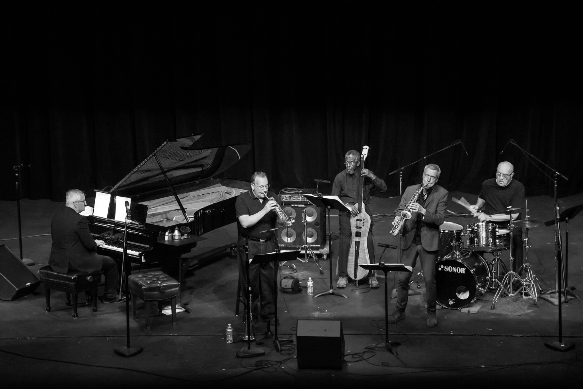 North Atlantic Jazz Alliance black and white concert photograph
